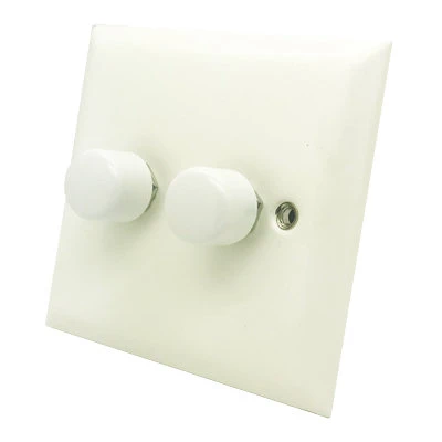 Grande White LED Dimmer and Push Light Switch Combination