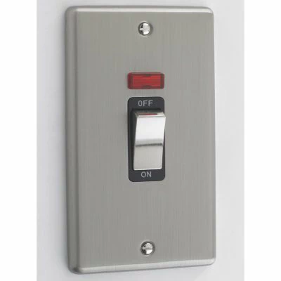 Ensemble Brushed Chrome Cooker (45 Amp Double Pole) Switch