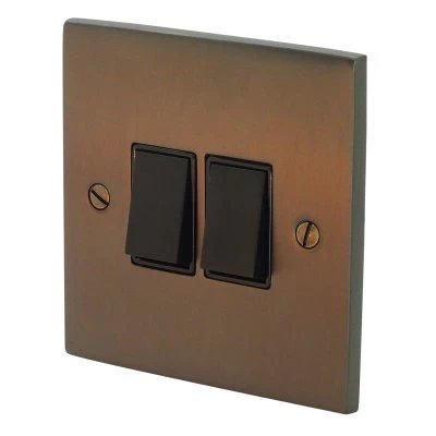 Trim Silk Bronze Dimmer and Light Switch Combination