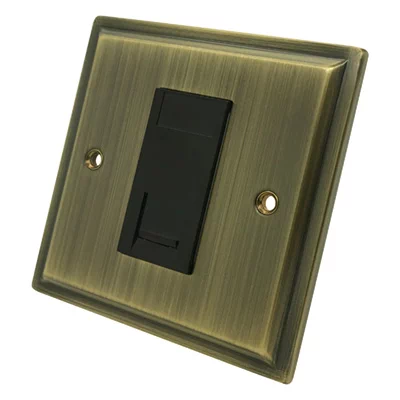 Art Deco Antique Brass RJ45 Network Socket | SocketsAndSwitches.com