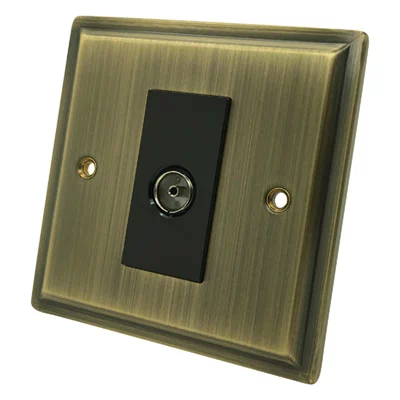 Art Deco Antique Brass TV Socket