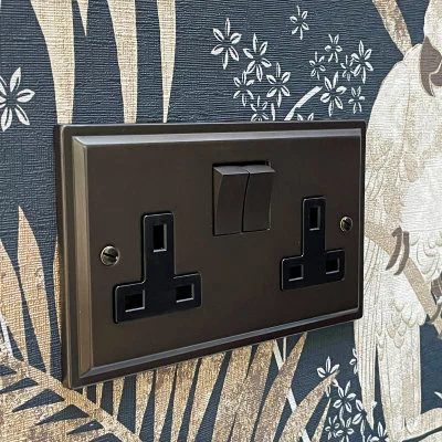 Art Deco Cocoa Bronze Sockets & Switches