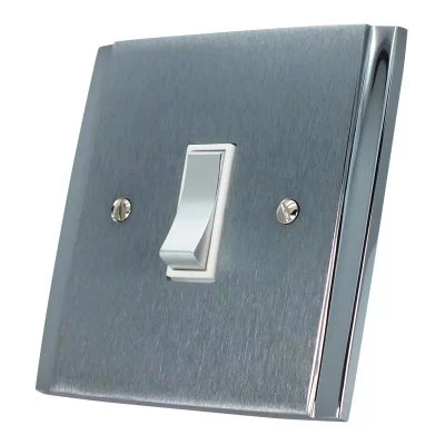 Art Deco Dual Satin \ Polished Chrome Flex Outlet Plate