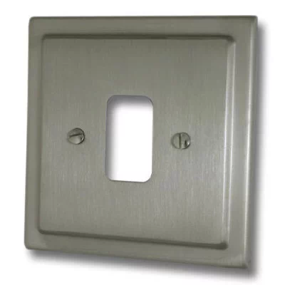 Art Deco Classic Grid Satin Nickel Grid Plates Art Deco Classic Grid Satin Nickel Grid Plates
