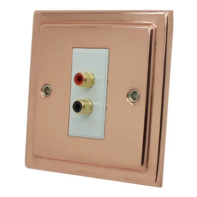 Art Deco Classic Polished Copper Speaker Socket