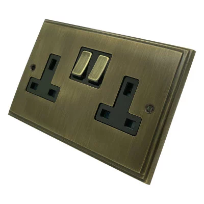 Art Deco Supreme Antique Brass Sockets & Switches