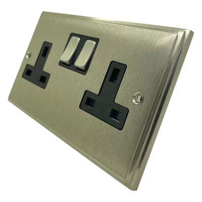 Art Deco Supreme Satin Nickel Sockets & Switches