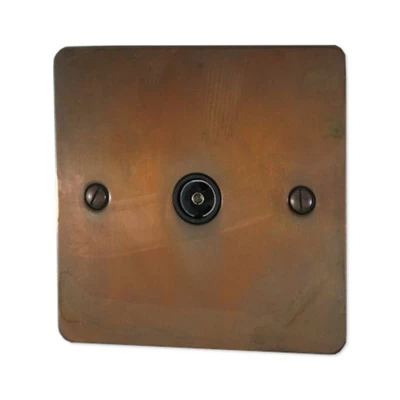 Burnished Flat Burnished Copper TV Socket