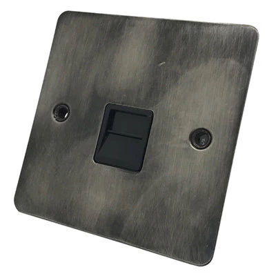 Burnished Flat Burnished Pewter Telephone Extension Socket