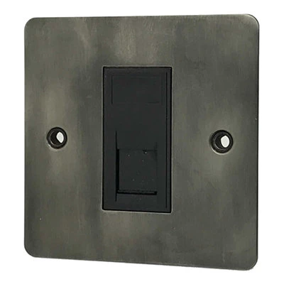 Burnished Flat Burnished Pewter RJ45 Network Socket