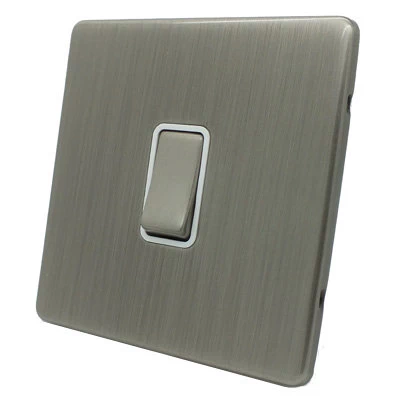 Contemporary Screwless Brushed Nickel Time Lag Staircase Switch