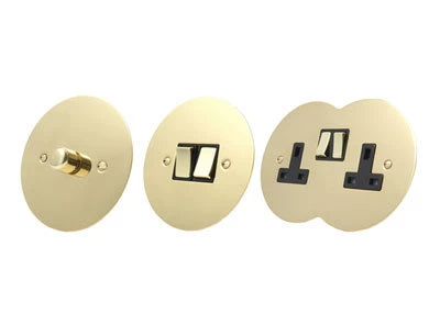 Disc Polished Brass 20 Amp Switch