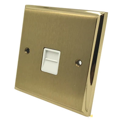 Duo Premier Plus Satin Brass (Cast) Telephone Extension Socket