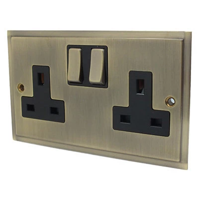 Elegance Elite Antique Brass Switched Plug Socket