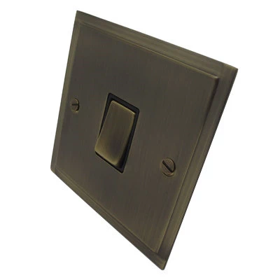 Elegance Elite Antique Brass Dimmer and Light Switch Combination