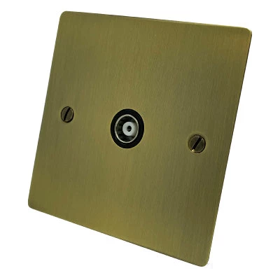 Elite Flat Antique Brass TV Socket