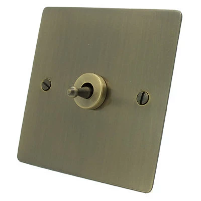 Elite Flat Antique Brass Satellite Socket (F Connector)