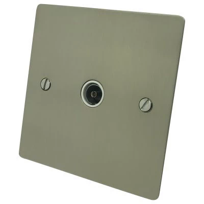 Elite Flat Satin Nickel TV Socket