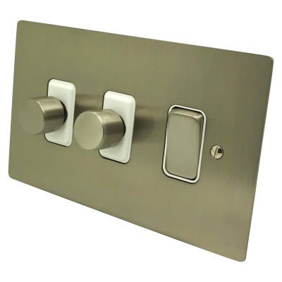 Elite Flat Satin Nickel Dimmer And, Triple Light Switch With Dimmer