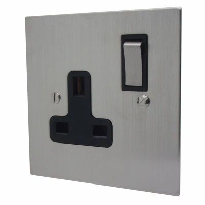 Executive Square Satin Nickel Shaver Socket