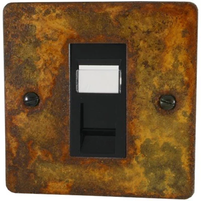 Flat Vintage Rust RJ45 Network Socket Flat Vintage Rust RJ45 Network Socket