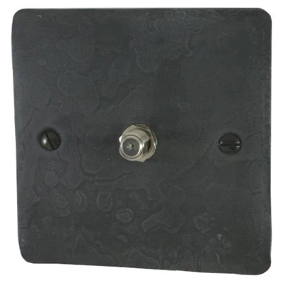 Flat Vintage Slate Satellite Socket (F Connector)