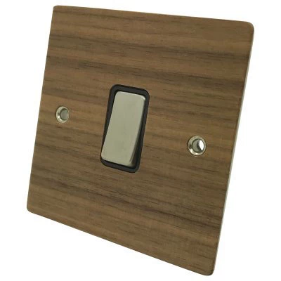 Flat Wood Veneer Walnut | Satin Stainless Sockets & Switches