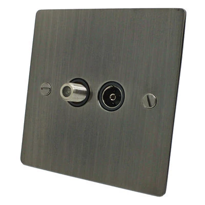 Flatplate Supreme Satin Nickel TV and SKY Socket