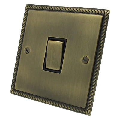 Georgian Flat Antique Brass Satellite Socket (F Connector)