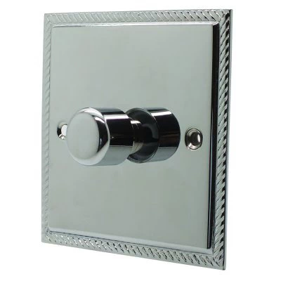 Georgian Flat Polished Chrome Satellite Socket (F Connector)