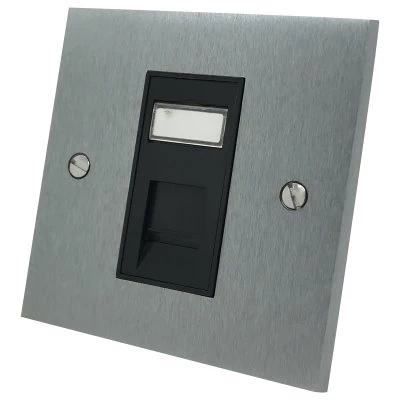 Low Profile Satin Nickel RJ45 Network Socket