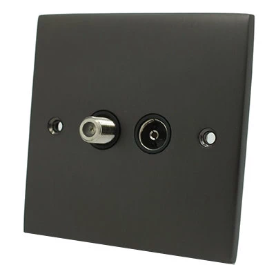 Low Profile Silk Bronze TV and SKY Socket