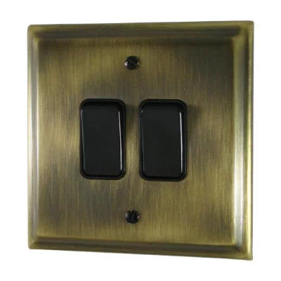 Regent Grid Antique Brass Sockets & Switches