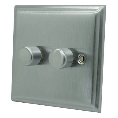 Regent Satin Chrome Push Intermediate Switch and Push Light Switch Combination