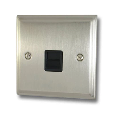 Regent Satin Nickel Telephone Extension Socket