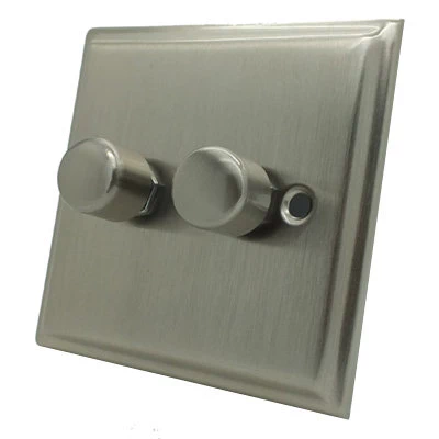 Regent Satin Nickel LED Dimmer and Push Light Switch Combination Regent Satin Nickel LED Dimmer and Push Light Switch Combination