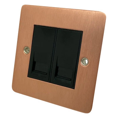 Flat Classic Brushed Copper Telephone Master Socket