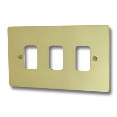 Flat Grid Polished Brass Sockets & Switches