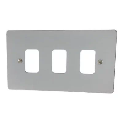 Flat Grid Polished Chrome Sockets & Switches