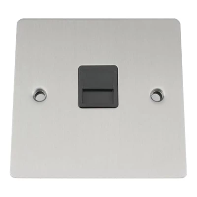 Flat Satin Chrome Telephone Master Socket Flat Satin Chrome Telephone Master Socket