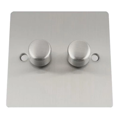 Flat Satin Chrome Push Intermediate Switch and Push Light Switch Combination Flat Satin Chrome Push Intermediate Switch and Push Light Switch Combination