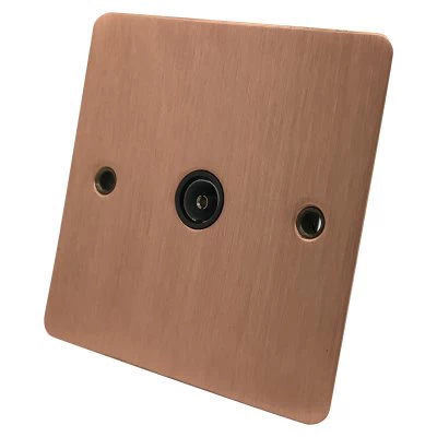 Flat Classic Brushed Copper TV Socket