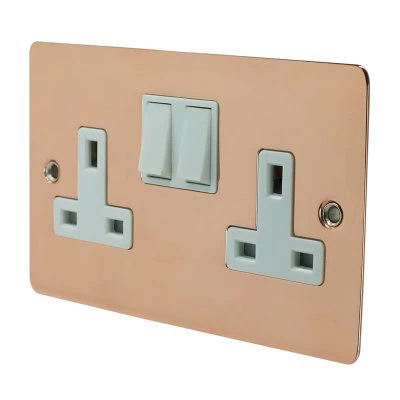 Flat Classic Polished Copper LED Dimmer and Push Light Switch Combination Flat Classic Polished Copper LED Dimmer and Push Light Switch Combination