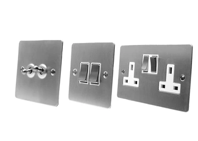 Flat Satin Chrome Intermediate Toggle (Dolly) Switch Flat Satin Chrome Intermediate Toggle (Dolly) Switch