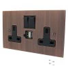 Double Socket with 2 USB chargers - 1 USB for Tablet | Phone Charging and 1 Phone Charging Socket - Black Trim & Rockers Only 