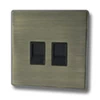 2 Gang Telephone Master Socket - Black Trim