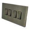 4 Gang 2 Way 10 Amp Switches - Black Trim