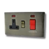 45 Amp Double Pole Switch with 13 Amp Socket - Black Trim