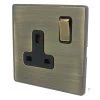 Single 13 Amp Socket - Black Trim