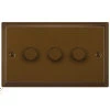 3 Gang 100W 2 Way LED (Trailing Edge) Dimmer (Min Load 1W, Max Load 100W)